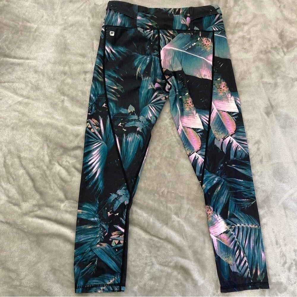 Fabletics Palm Tree Print with Pink Cropped Activ… - image 3